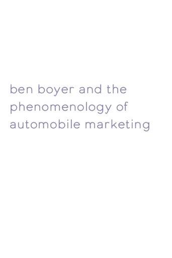 Ben Boyer and the Phenomenology of Automobile Marketing image