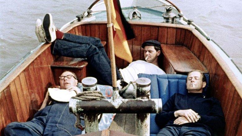 Drei Mann in einem Boot image