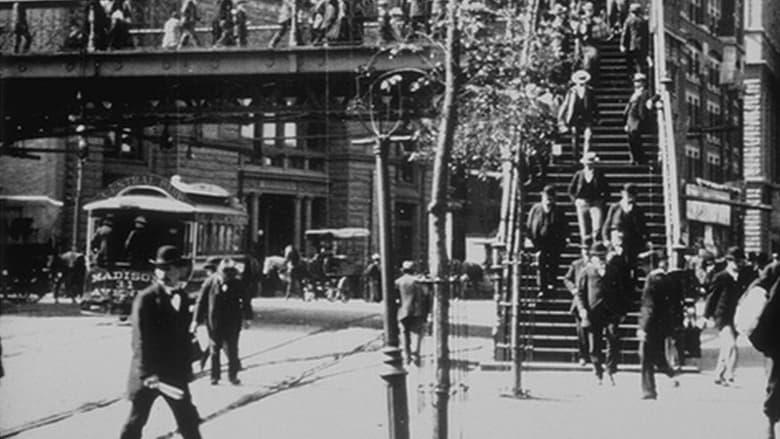 New York, descente des voyageurs du pont de Brooklyn image